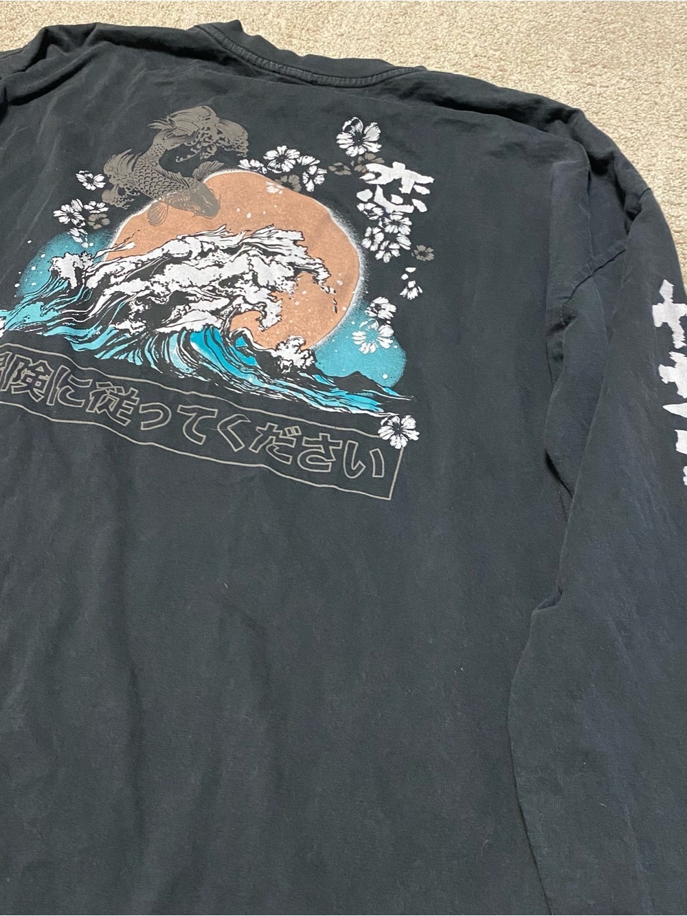 {Urban Outfitters | BDG} Koi Fish Long Sleeve Skate T-Shirt ~ Size Small - Picture 7 of 16